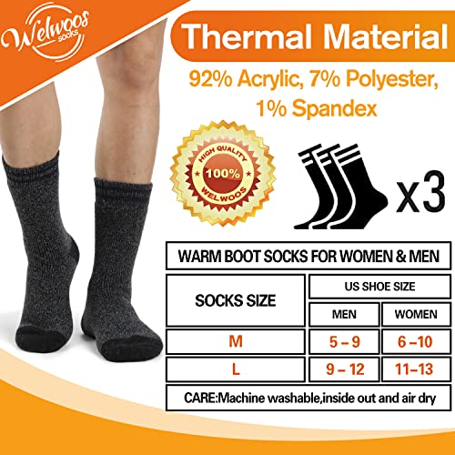 3 Pairs of Insulated Winter Socks for Men and Women