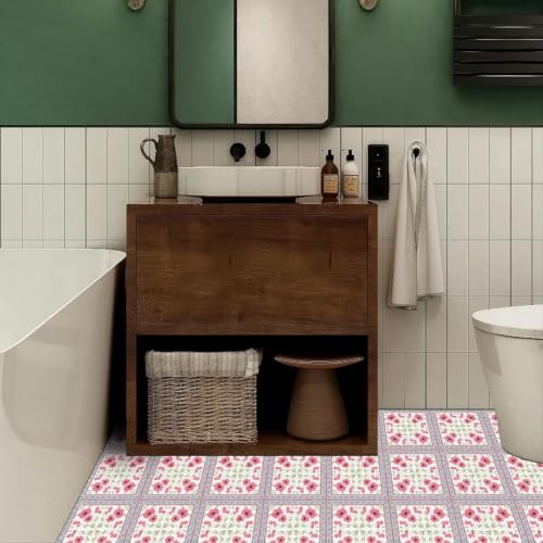 Image of Moroccan Tile Stickers | Waterproof Self Adhesive Peel & Stick Tile Decals for Kitchen Backsplash, Bathroom Wall, Floor, Furniture & Glass (6x6 Inch, Design 12, 40 Pic)