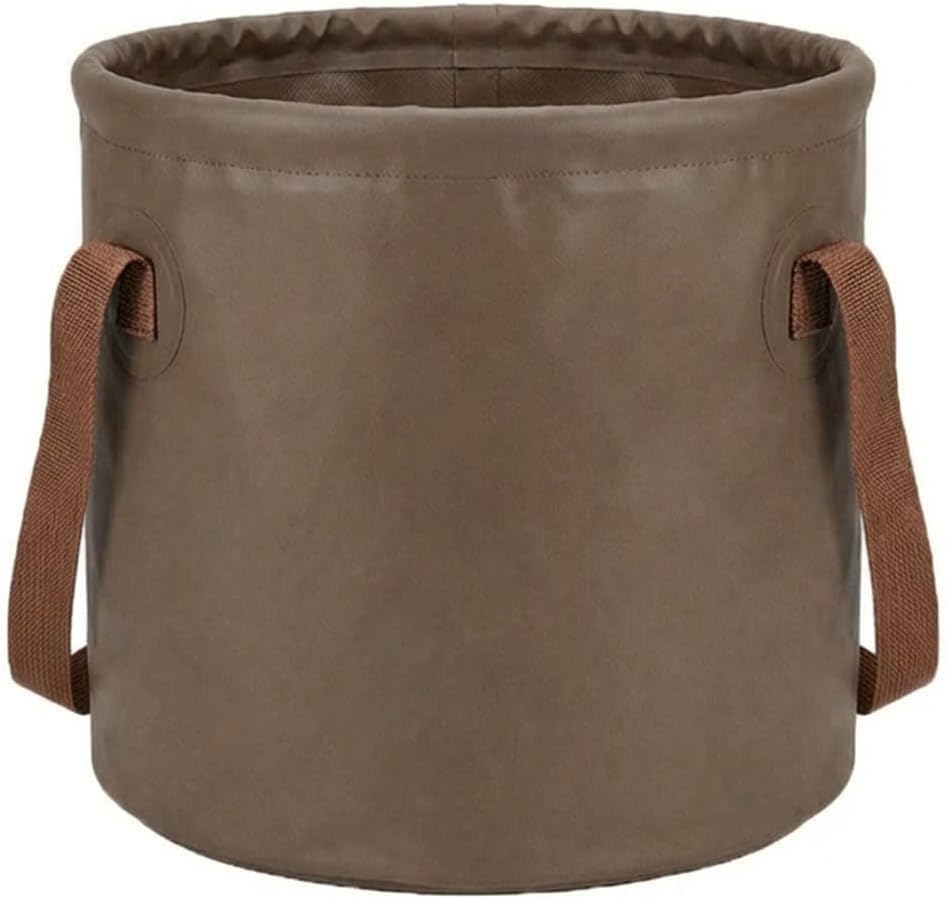 Foldable Water Bucket 20L | Heavy Duty PVC Collapsible Water Bucket | Leakproof Portable Camping Bucket | Multipurpose for Outdoor, Fishing, Gardening- (20 Liter Brown)-image-21