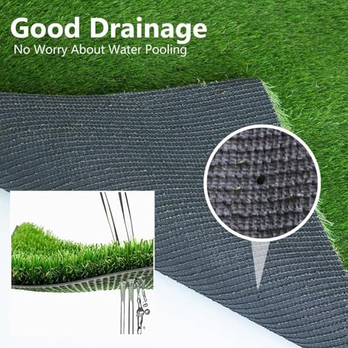 Tapis de gazon synthétique réaliste de 25 mm robuste pour décoration intérieure et extérieurs