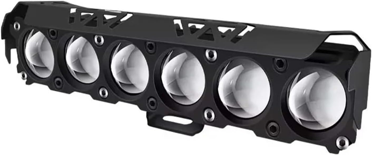 ヘッドライトバイクマスク 6レンズオートバイLEDスポットライトデュアルカラーハイ/ロービームフォグランプ車トラックSUV UTV