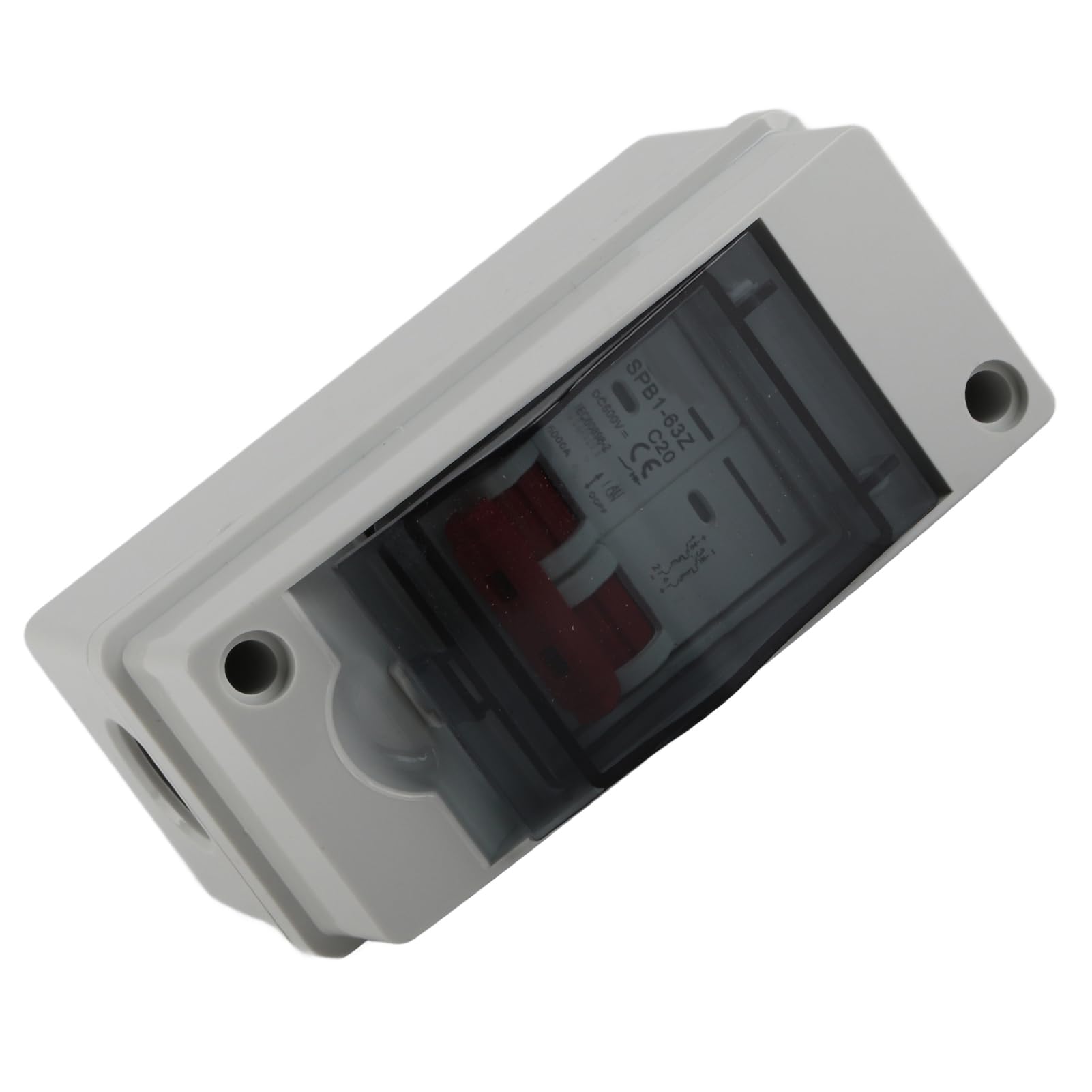 Solar Disconnect Switch, Outdoor Small Breaker Box, RV Breaker Box DC500V IP65 Waterproofing for Solar PV Homes (20A)