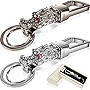 2 Pcs Dragon Head Keychain Key Ring Waist Belt Clip Hanging Loops Keyring Car Keychain for Men Women Automotive Key Holder for Car Key Accessories Purse Bag Charm Pendent Key Fob with Gift Box