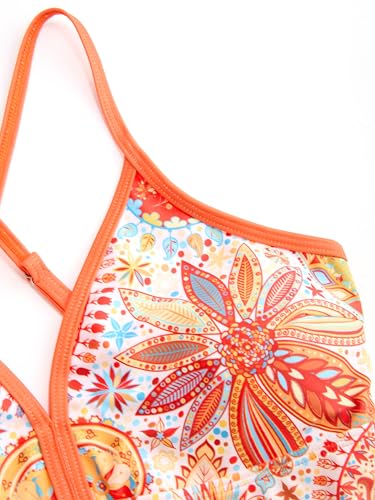 Image of ZAFUL Women's One Piece Swimsuit with Skirt V Neck Colorblock Bathing Suit | Front Cut Out Swimsuit Criss Cross One Piece Bathing Suit
