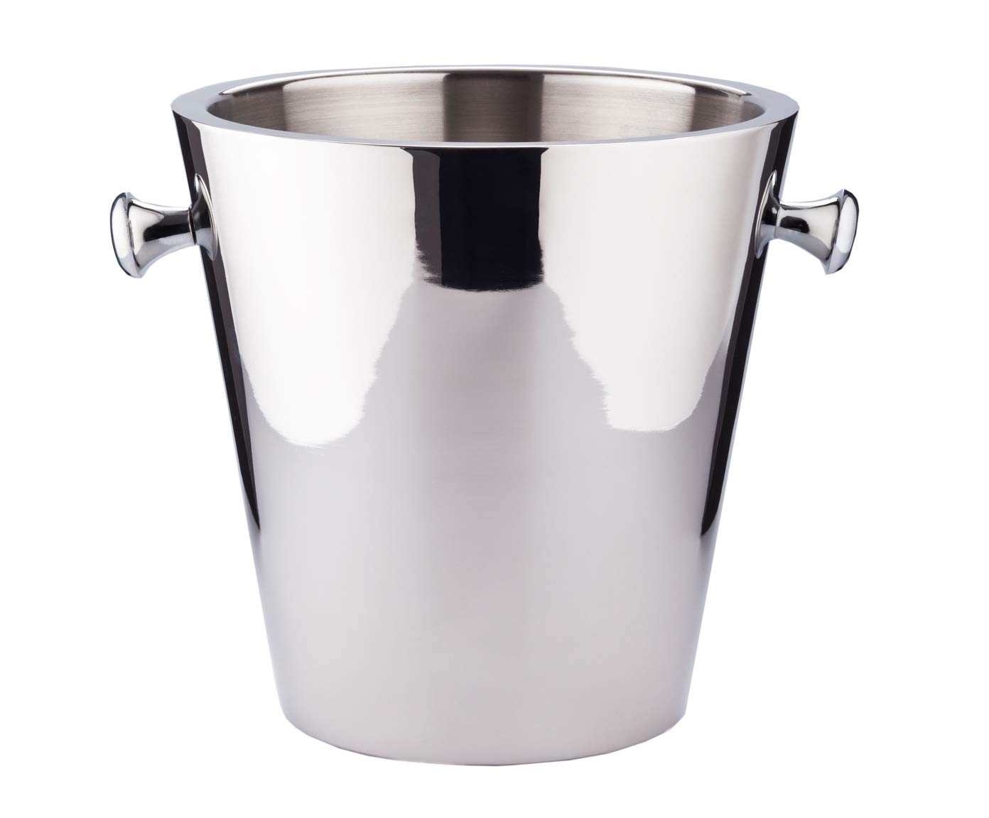 EDZARD Champanera Sevilla (H 23 cm, Ø 22 cm), acero inoxidable pulido espejo, de doble pared, con 2 asas, para 1 botella – enfriador de vino, enfriador de botellas, cubitera