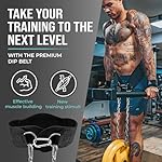 PULLUP & DIP Weightlifting Belt for and additional Strength and Muscle Building, Weight Belt with Steel Chain & 3x Carabiner, Dip Belt for Calisthenics, Weight Training, Training at Home and Bodybuilding - Image 4