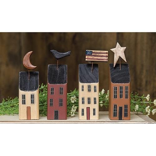 Wooden-House-Sitters-5-inch-Primitive-Houses-Blocks Wooden House Sitters 5 inch Primitive Houses Blocks