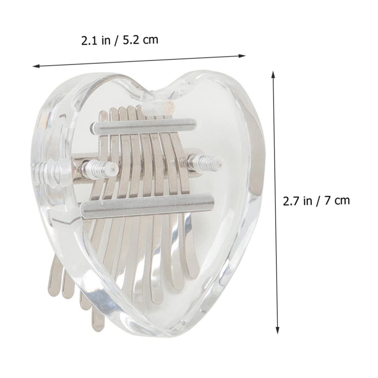 BESPORTBLE Heart Shape 21-key Kalimba Mini Instrument Acrylic Symmetry Piano for Kids Portable Music Toy