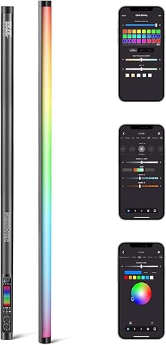 Miniatura 10 de NEEWER Tubo de luz TL60 RGB, 20 W a todo color RGBWW LED de iluminación de video para estudio, fotografía, grabación, transmisión, control