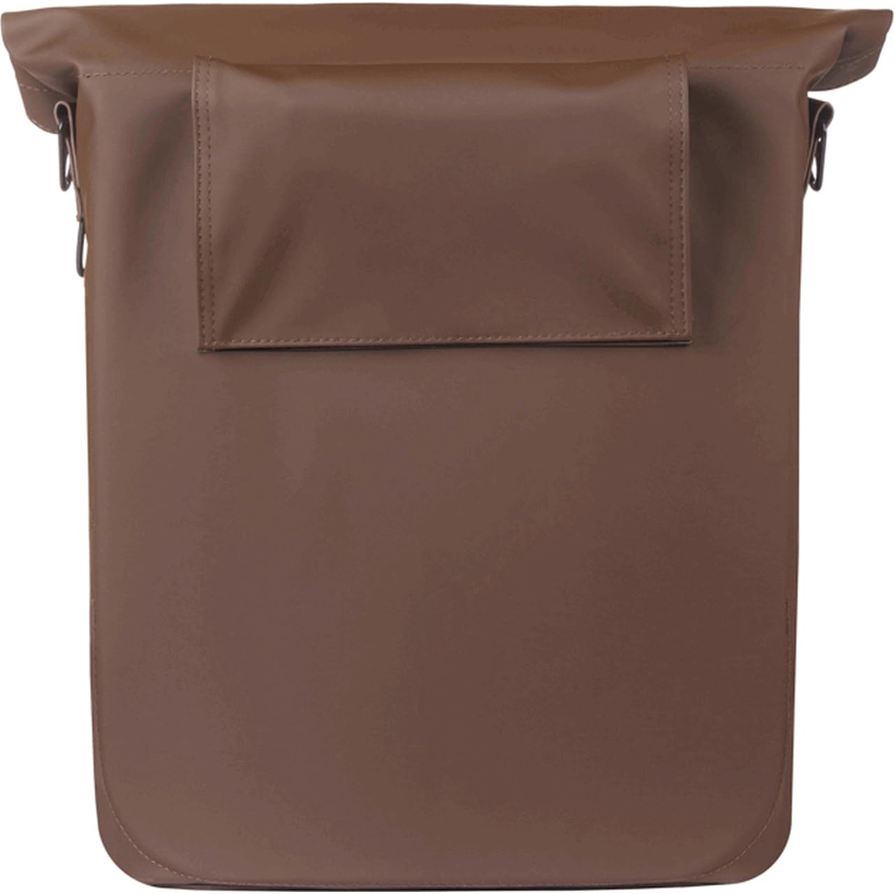 Basil Fahrradshopper MIK Hooks – 14–16L – Veganes Leder – Wasserfester Faltverschluss mit Magnet – Innenfach mit Reißverschluss – LED – Reflektierend – Abnehmbarer Schultergurt – Rostbraun