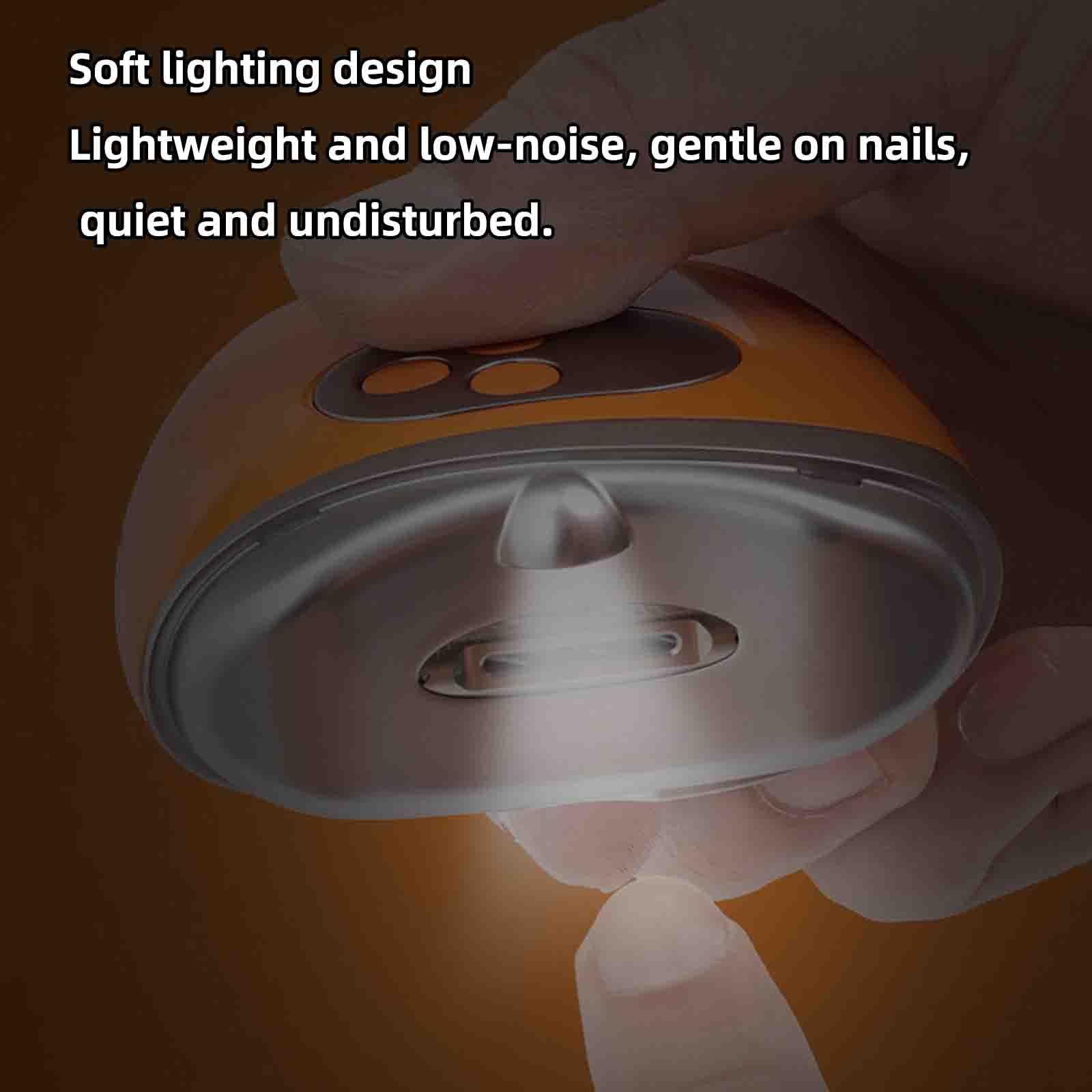 Alicate cortauñas Electrico Adultos Nail cutter Corta uñas adulto Profesional Uñas gruesas Automático Lima De Uñas Multifuncional Recargable Silencioso (Orange,7.4x10.4cm)