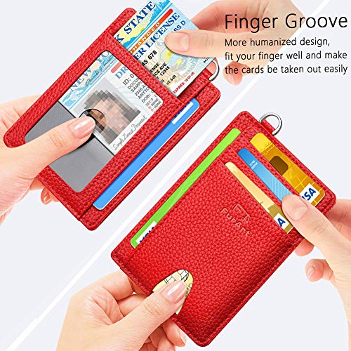 FurArt Slim Minimalist Wallet, Front Pocket Wallets, RFID Blocking, Credit Card Holder for Men & Women-Cerise3