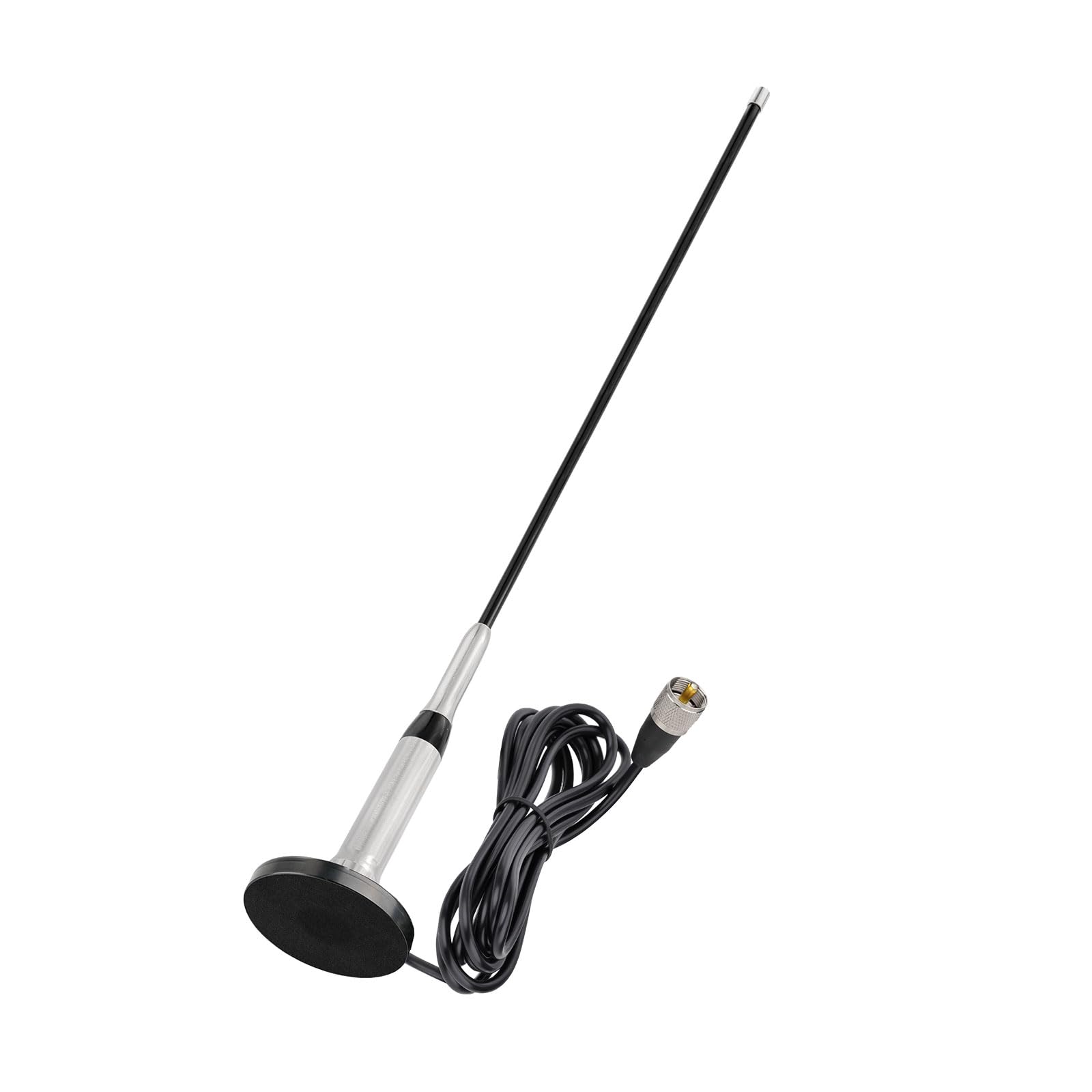 Bingfu Antenna VHF UHF Radio Mobile 2.5/3.5 dBi 43 cm Fibra di Vetro | Bibanda 136-174/400-460 MHz, Base Magnetica, Cavo R58 5 m, per Veicolare Camion Camper Marittimi Radioamatore, VHF Marino