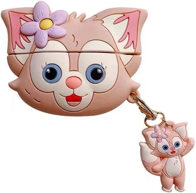 Image of Emoh Roced Case for AirPodS 4 (2024) with Keychain (ANC), Cute Cartoon Shockproof Protective Cover Compatible with Apple AirPods 4th Generation 2024 for Women and Boys (Linabell cat)