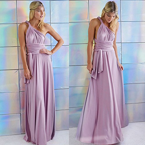 Image of Women Transformer Hi Low Evening Long Prom Dress Halter Convertible Multi Way Spaghetti Strap Wedding Cocktail Maxi Gown