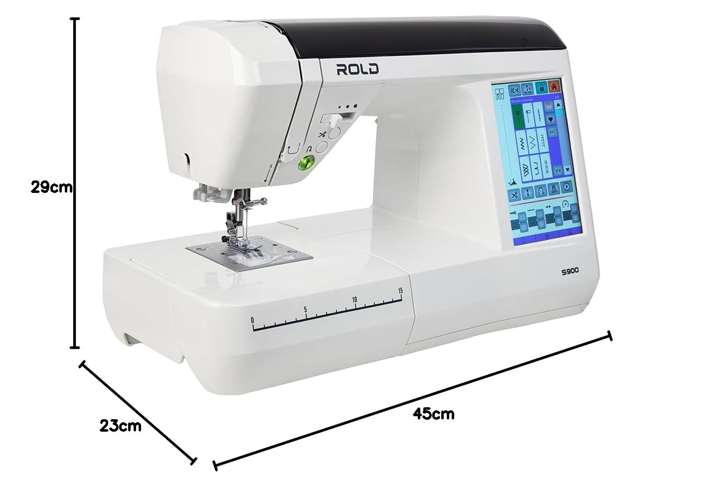 ROLD S900 Computer Nähmaschine mit Touchscreen Display | 180 Nähstiche | 8 Knopflöcher | automatischer Fadenabschneider | 70W Servo Motor | Nadeleinfädler