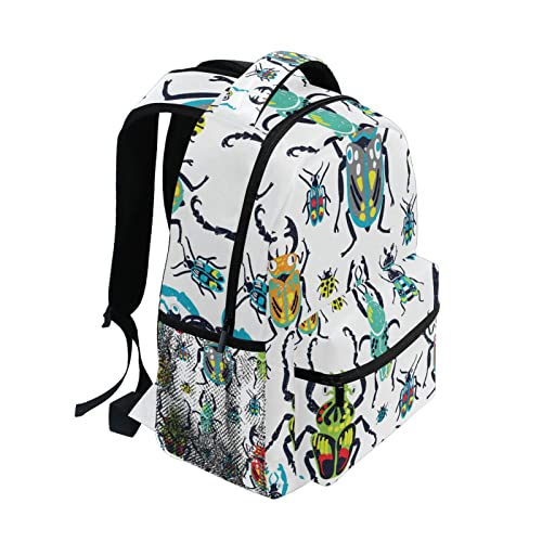 Bugs Beetles Watercolor Boys Girls Kids School Backpacks Bookbag, Elementary School Bag Travel Backpack Daypack2