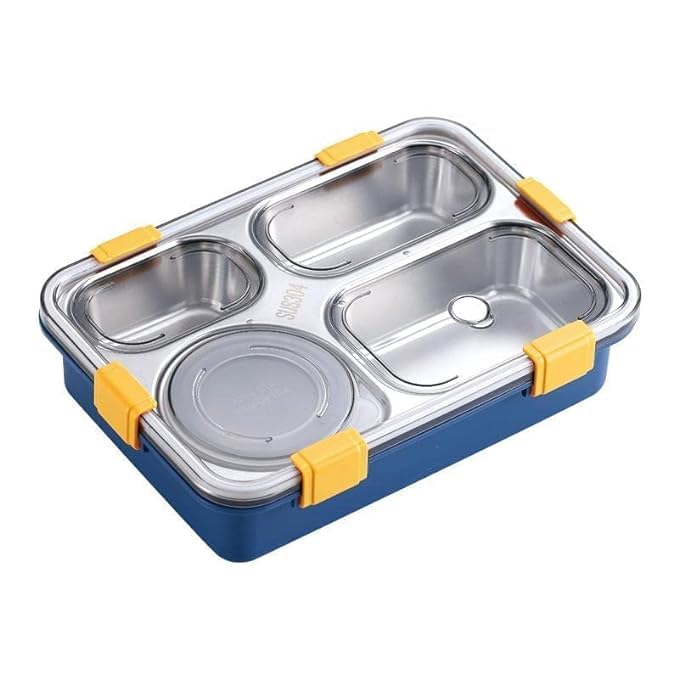 POPHATCH Lunch Box for Adults Lunch Box for Kids with Spoon & Fork Stainless Steel Lunch Box with 4&3 Compartment Durable Perfect Size for On The Go Meal1.3 Litre (4 Compartment) (4 Compartment) (B0D2RP27VF) Amazon Price History, Amazon Price Tracker