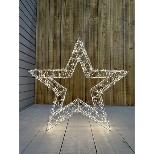 LED Metall Stern 60 cm XXL Weihnachtsstern weiß mit 800 LED -...