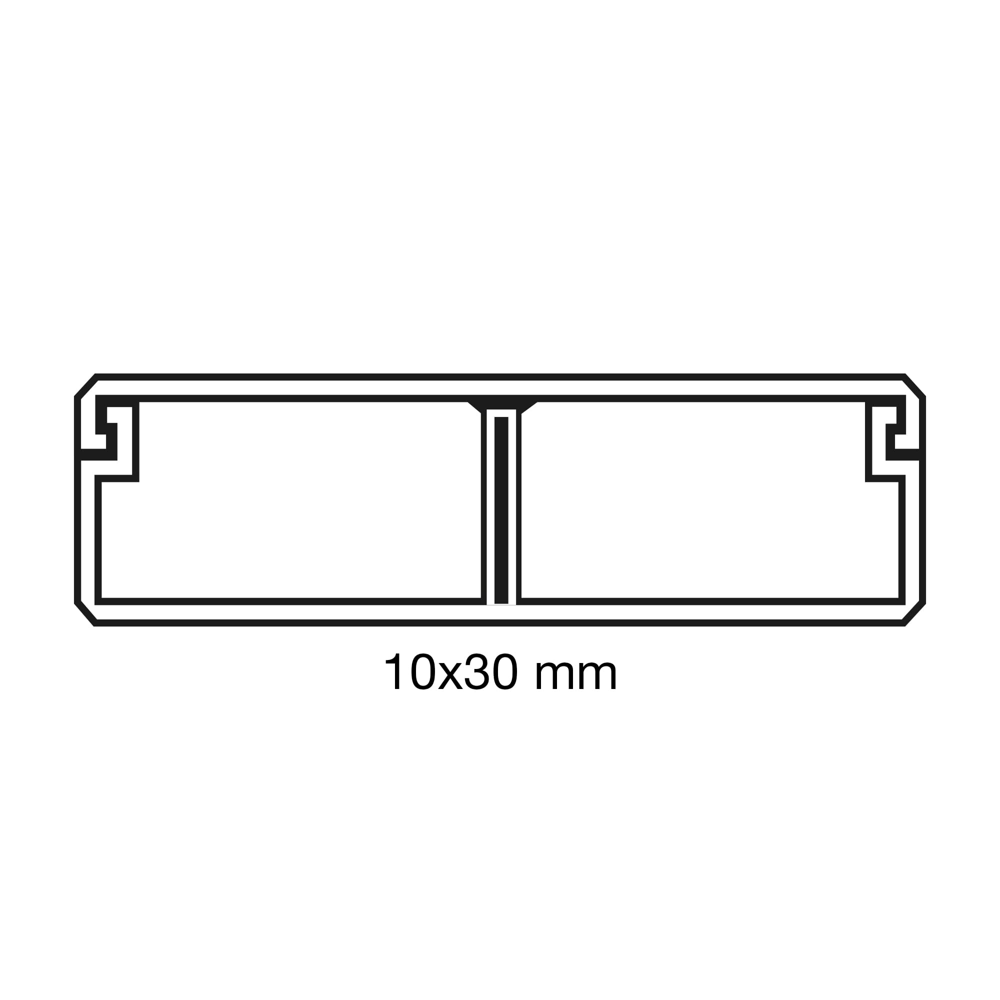 FAMATEL – Minicanal | 10 x 30 mm | Fácil montaje | Tiras de 2m | Gris, Blanco