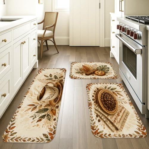 Tapis de cuisine rustiques marron d'automne confortables pour sol fatigué
