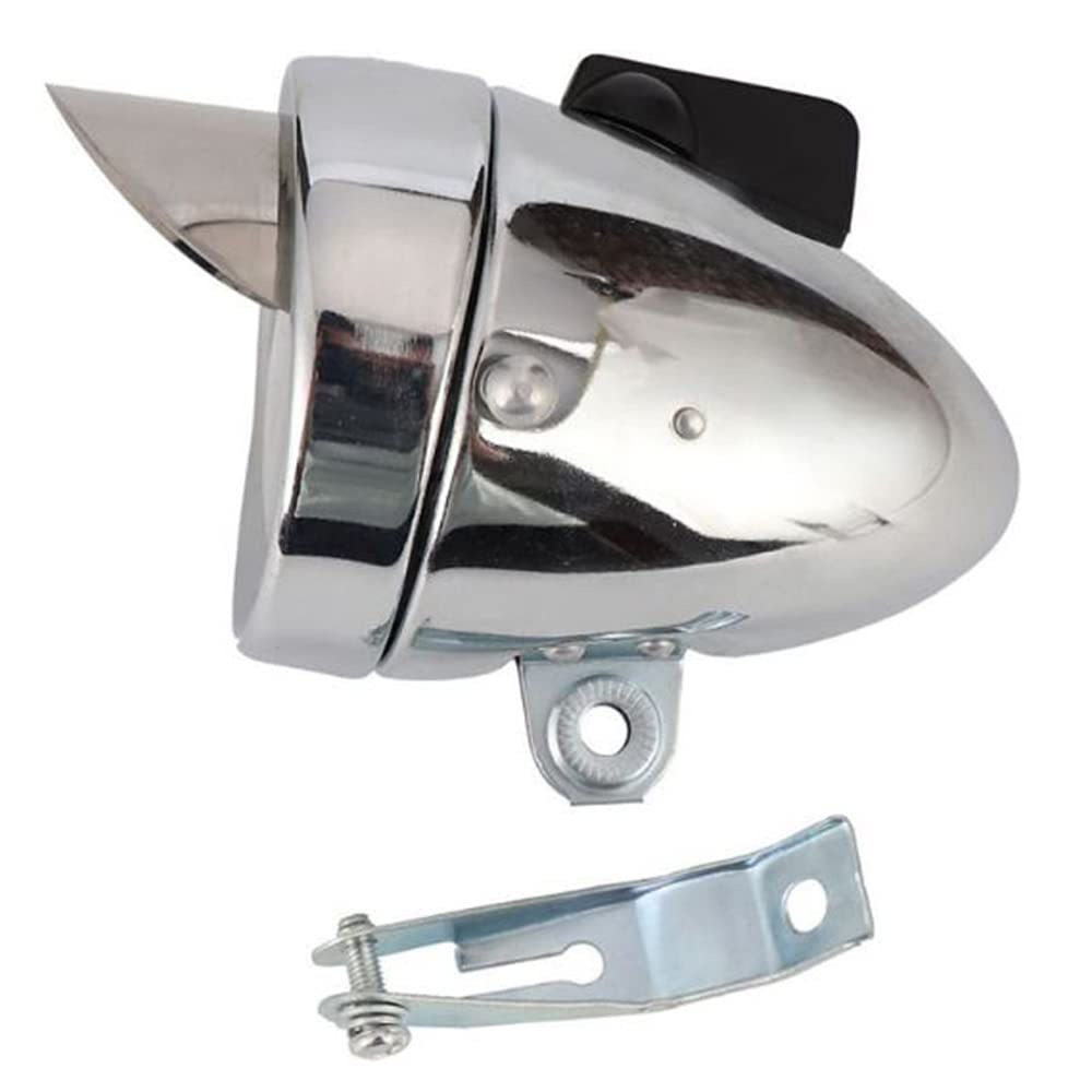 Faro Anteriore per Bicicletta retrò, Luminoso, Classico, dal Design Vintage, con Cassa in Metallo Cromato e Luce LED per la Sicurezza Notturna Durante Le uscite in Bicicletta, Colo