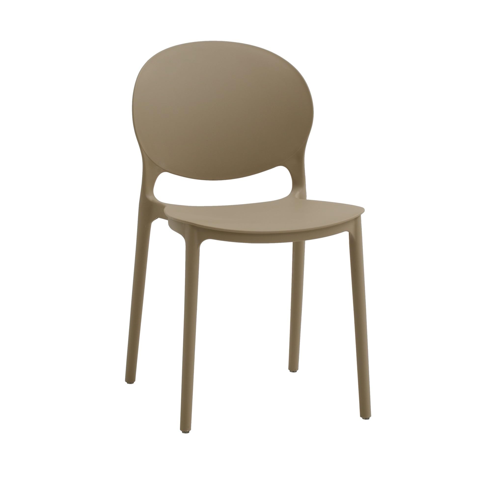 KONTE.DESIGN Set di 2 sedie SANTA CRUZ in polipropilene beige, impilabili