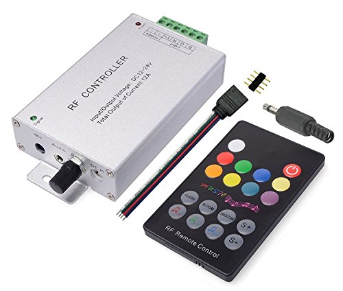 TronicsPros 18 Keys Music Sensor RF Remote DC 12V-24V 12A Music Activated LED