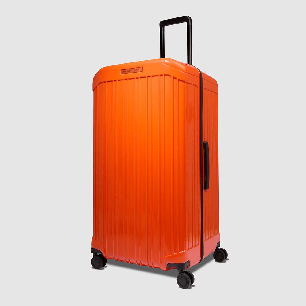 PIQUADRO - Trolley Rigido Trunk 4 Ruote Policarbonato - Unisex - Arancione | 42x80x37 cm, Guscio robusto, Elegante e Professionale, Manico telescopico, Trasferte