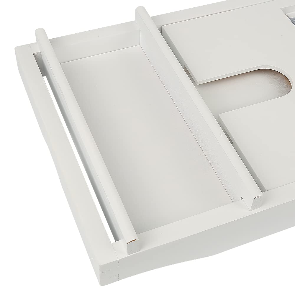 Homewell Bandeja para bañera de madera de 70 – 105 cm, estantería de bambú