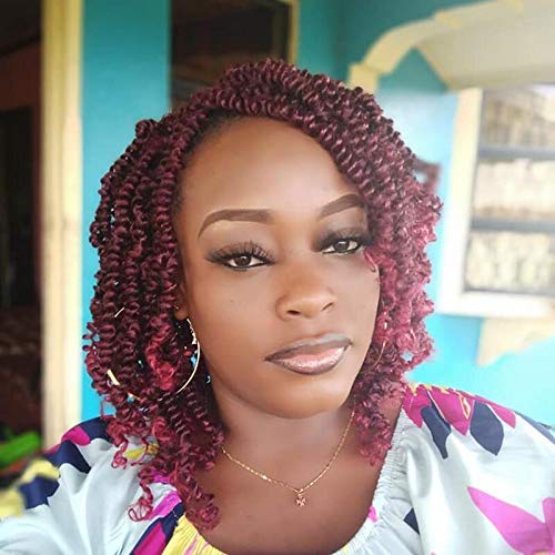 Toyotress Spring Twist Crochet Hair 8 Inch 7 packs (140 Strands) Pre-Twisted Super Soft Spring Twists Crochet Braids Pre-looped Synthetic Braiding Hair Extension (8 Inch (Pack of 7), T118)