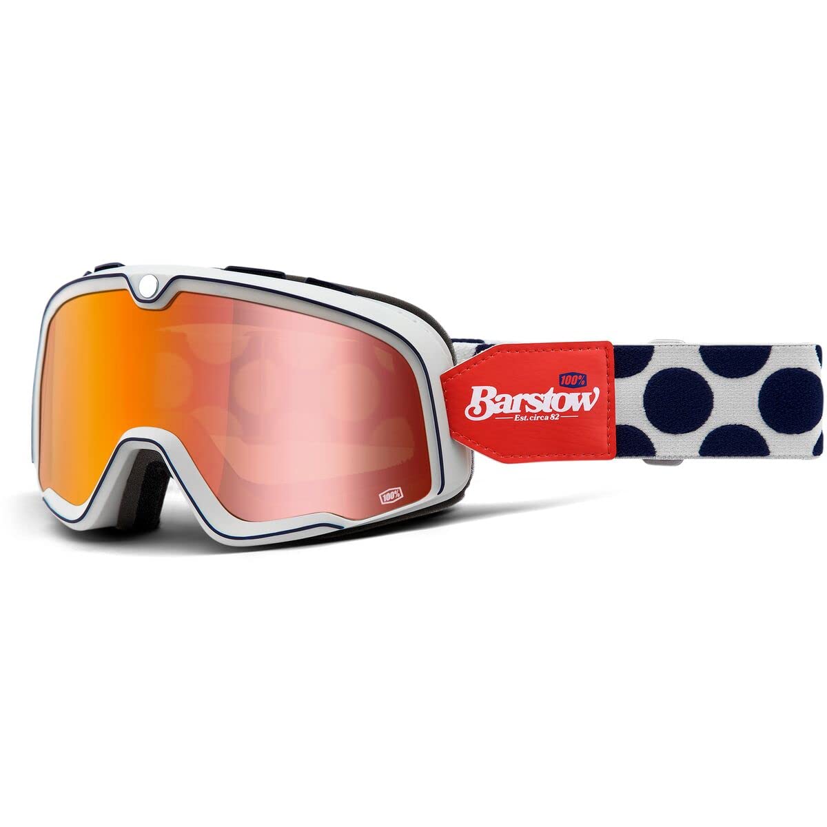 100% BARSTOW Motocross Goggles Power Sport Protective Eyewear (Hayworth - Flash Red Lens)