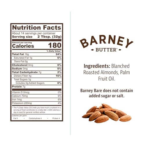 image for Barney Butter Almond Butter, Bare Smooth, 16 Ounce Jar, No Added Sugar