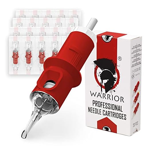 WARRIOR Rojo Cartuchos de agujas de tatuaje profesionales Tattoo Needle Cartridge esterilizado Round Liner 20 piezas Acero quirúrgico 316L Maquillaje permanente desechable (RED-1003RL)
