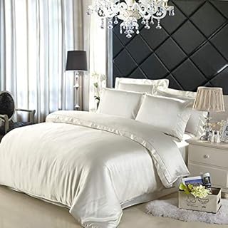 100% Pure Silk Satin Duvet with Fitted Set 4 Pcs Silk Fitted Sheet 15