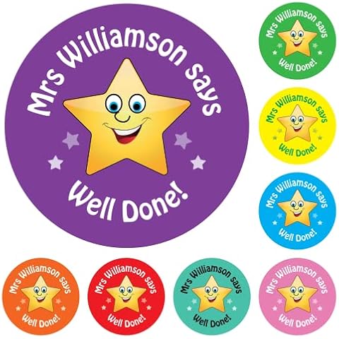 Personalised Well Done Reward Stickers for Teachers Cover