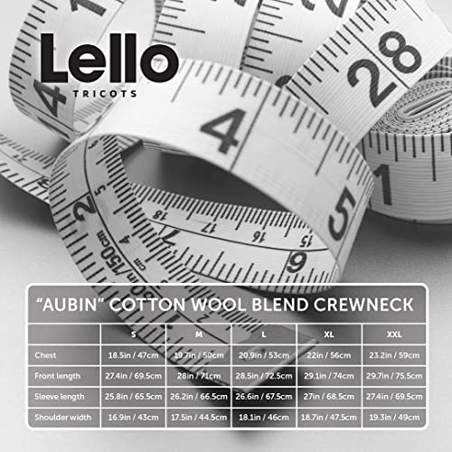 Lello Men's Cotton Wool Blend Midweight Regular Fit Crewneck Sweater Medium Sea Blue #TOP5