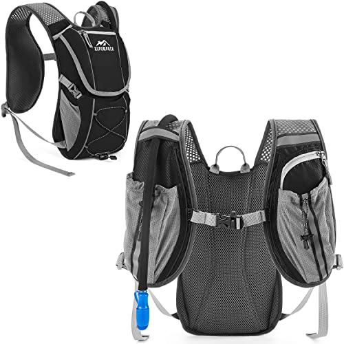RUPUMPACK Trinkweste-Rucksack mit 2 l Wasserblase, leicht, isoliert, für Trail Marathon Laufen Rennen Wandern Joggen Fit für Männer Frauen Kinder Cover