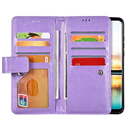 CTIUYA Cover Flip Case in Pelle per Samsung Galaxy A20E, Portafoglio con Porta Carte Magnetica, Antiurto Protettiva Completa a Libro, Giallo