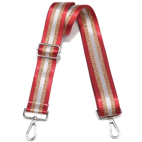 Image of LVYOUME Purse Strap Silver Hardware Wide Bag Straps Replacement Crossbody Adjustable Shoulder Strap for Purses