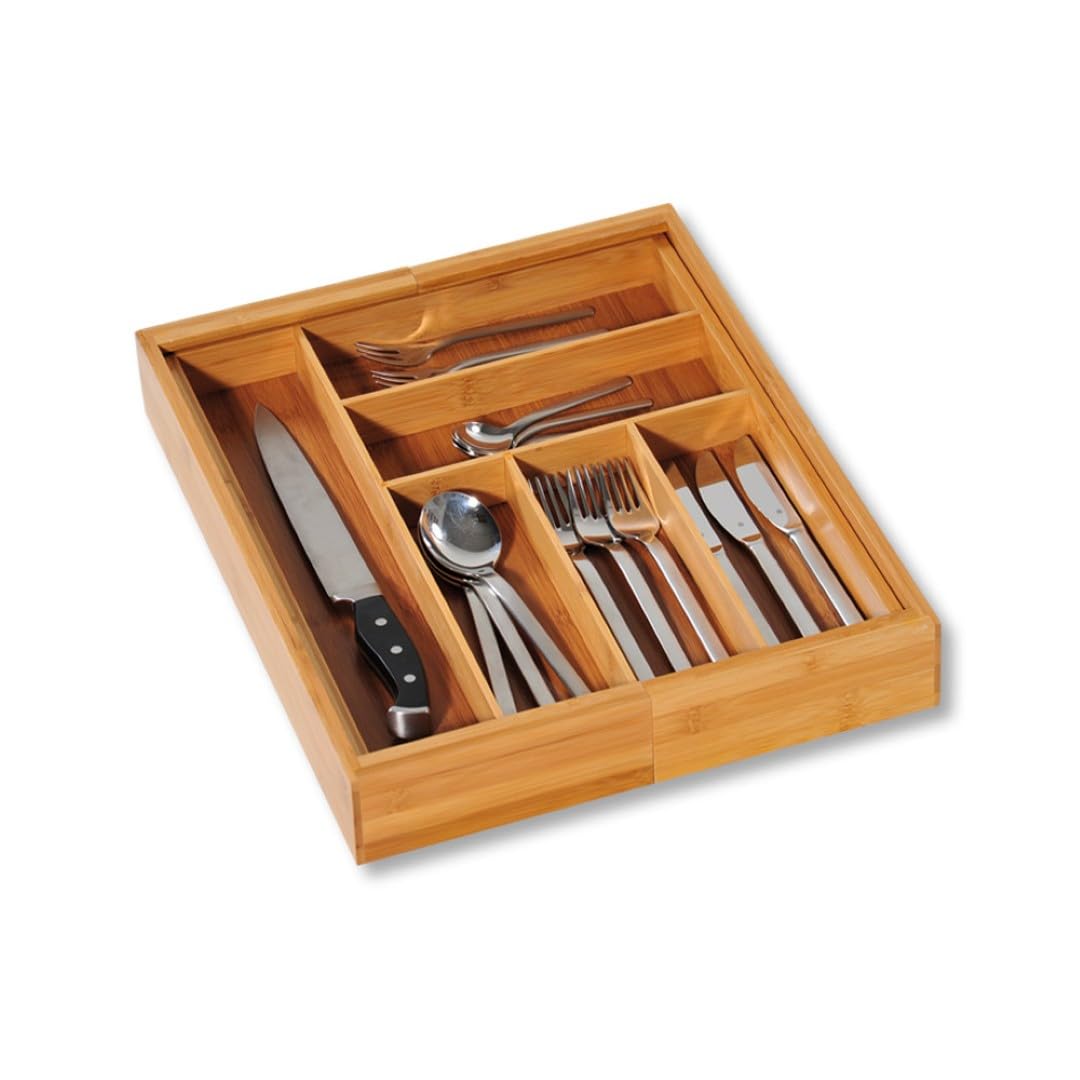 Kesper - Portaposate Regolabile, in Legno di bambù, Marrone, 35 x 43 x 6,5 cm, 5808513