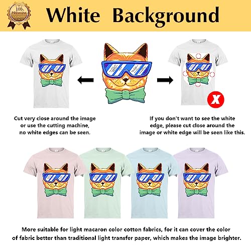 Transourdream CA-2-20 Upgraded Iron On Heat Transfer Paper For T Shirts (20 Sheets, 8.5X11") Iron On Transfers For Light Fabric Printable Heat Transfer Vinyl thumb #5