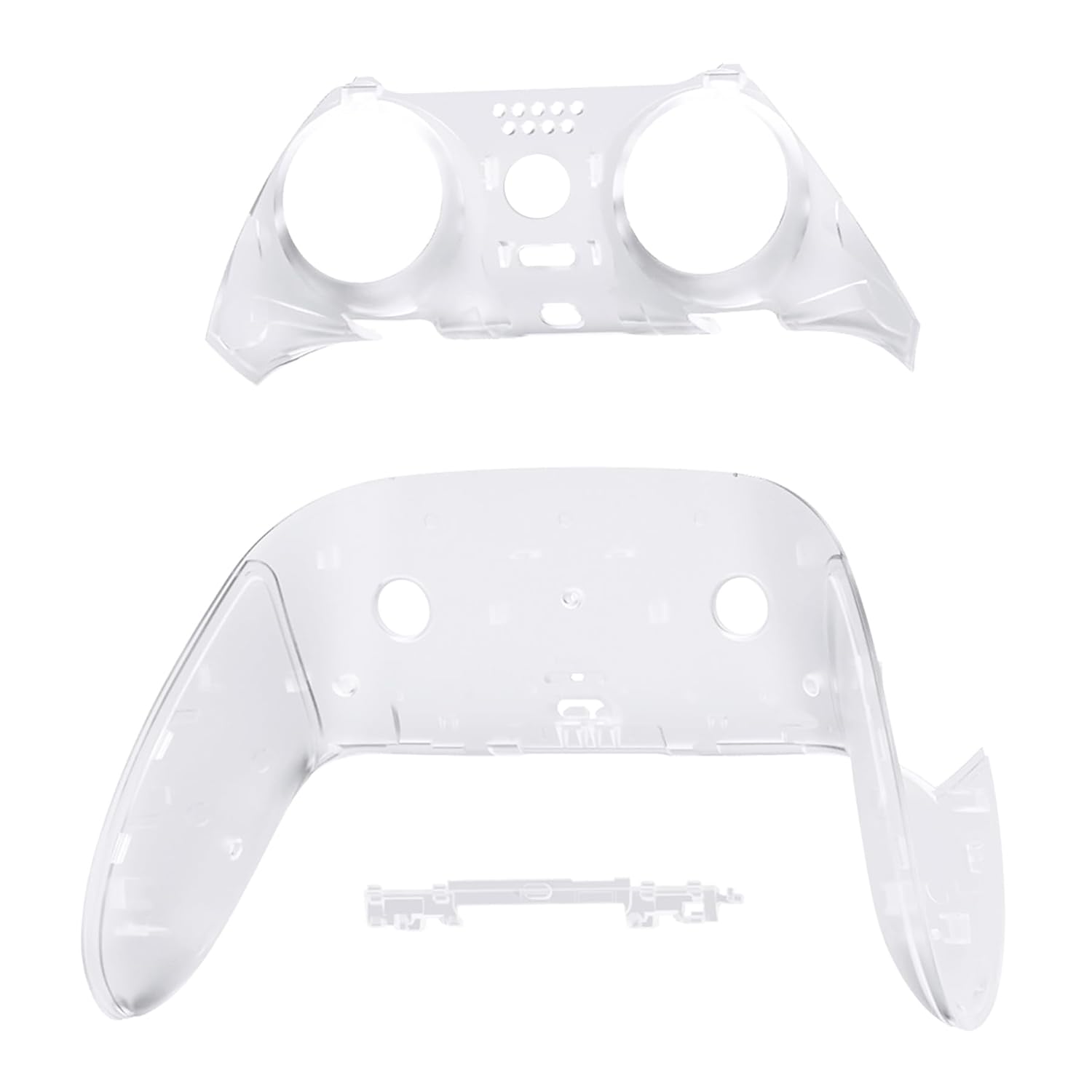 eXtremeRate Top Bottom Decorative Trim Shell Compatible with ps5 Edge Controller DIY Replacement Front Back Clip Shell, Custom Clear Plates Cover Compatible with ps5 Edge Controller - Image 3