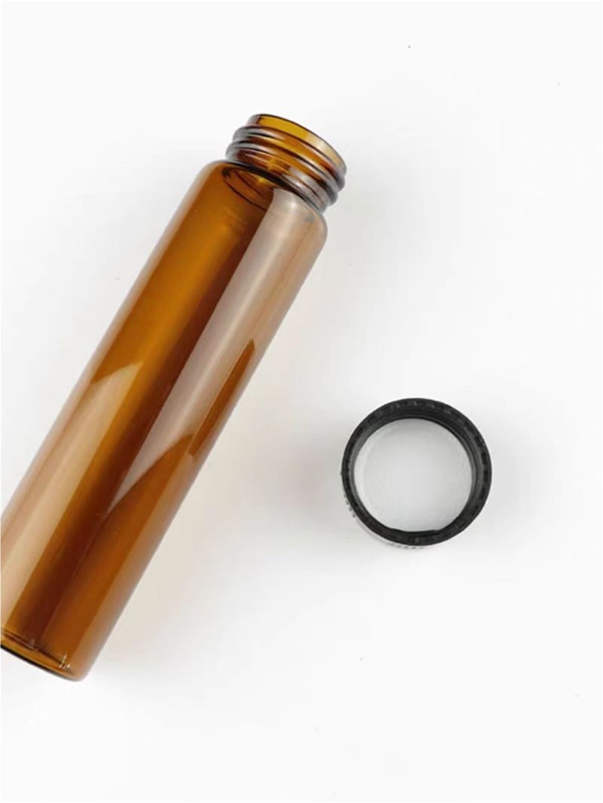 20 unids/lote 3ml 5ml 10ml 15ml 20ml 30ml 40ml 50ml (transparente/marrón) botella con sello de vidrio viales de muestra de reactivo con tapa de plástico con tapa de rosca(30ml clear)