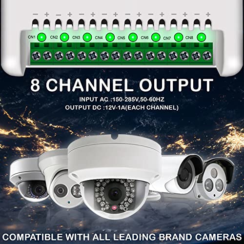 Image of FEDUS CCTV Power Supply 8 Channel SMPS for CCTV, Power Supply Adapter for CCTV Security Cameras, Video Surveillance System, Dome, Bullet Camera