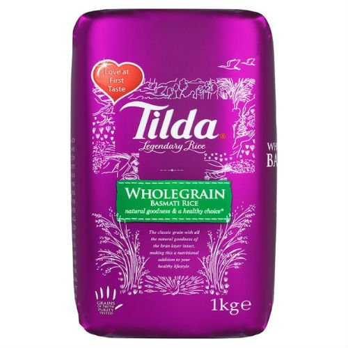 Tilda Lot de 6 riz basmati Brun entier 1 kg