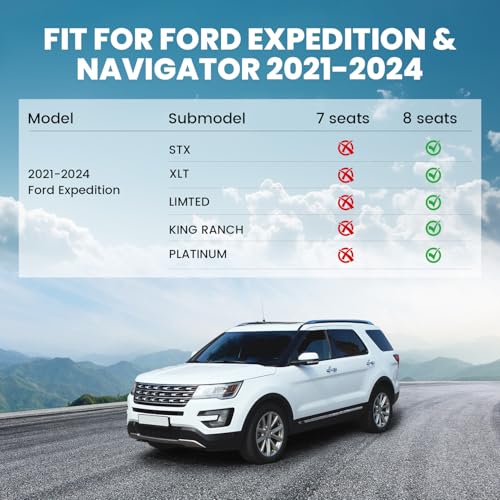 Image of LASFIT Floor Mats for Ford Expedition Standard 8 Seats 2021-2024