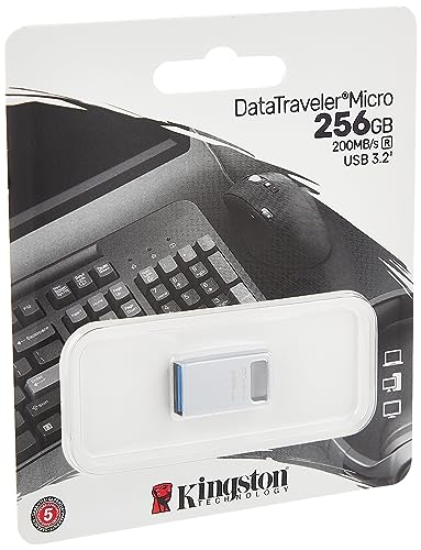 Kingston DataTraveler Micro USB Flash Drive 128GB 200MB/s Metal USB 3.2 Gen 1 - DTMC3G2/128GB, black, 128 GB - Image 2