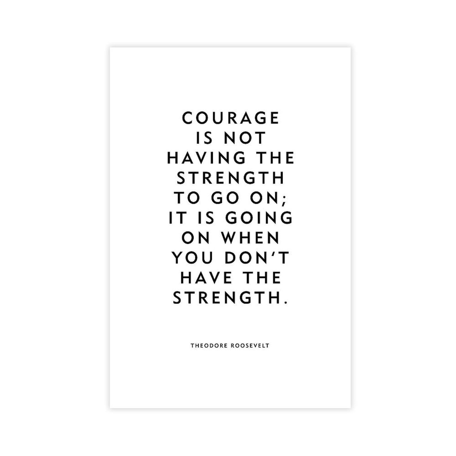 ELKPDOE Courage Poster Motivational Quotes
