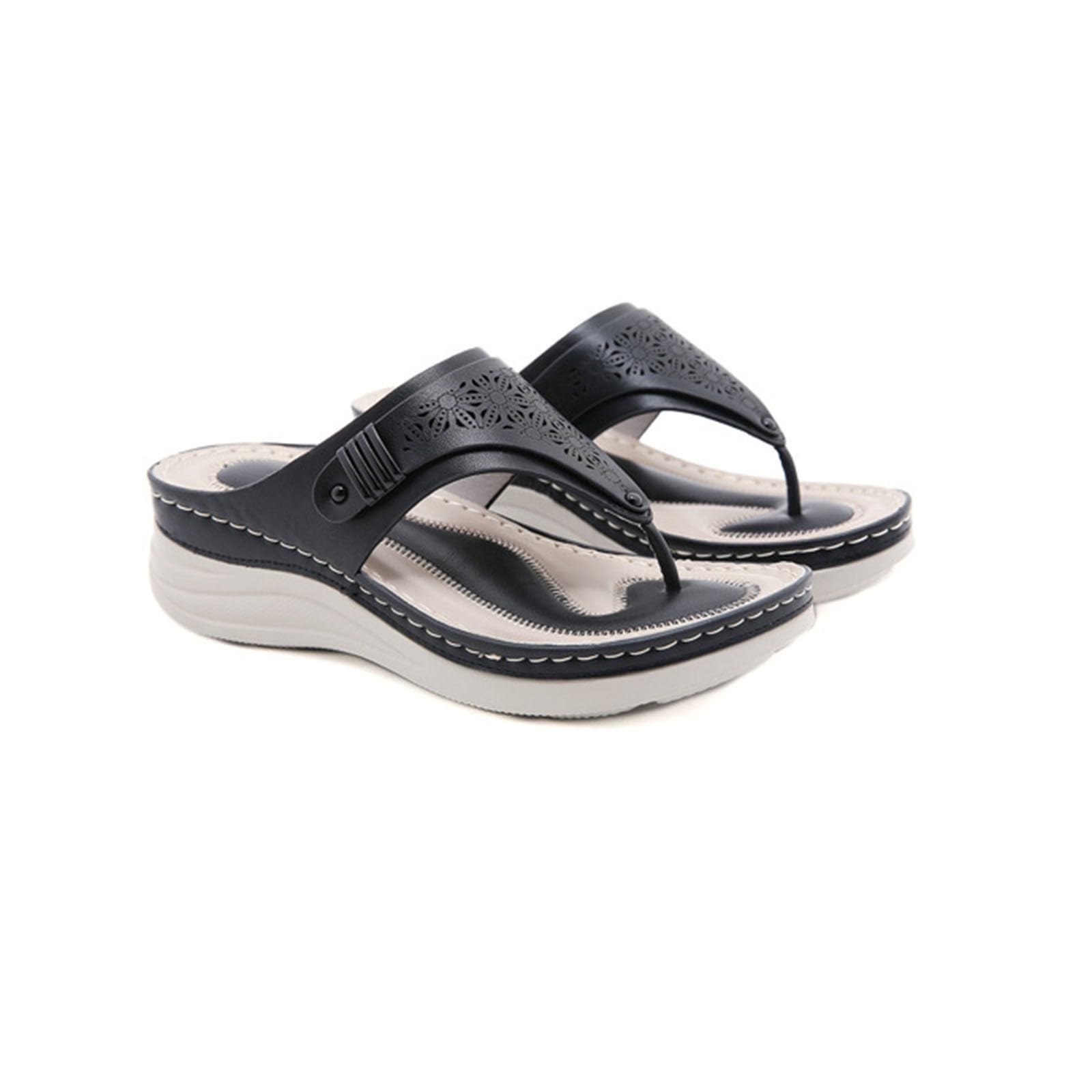 Generico Sandales De Marche Femme Confortables LéGèRes AntidéRapantes Semelle Souple Respirantes Chaussures Femme éTé éLéGantes Mules Support Coupe Large Ville Usage Quotidien